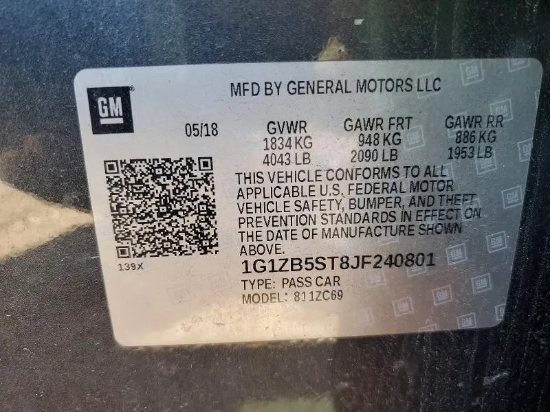 2018 CHEVROLET MALIBU LS  