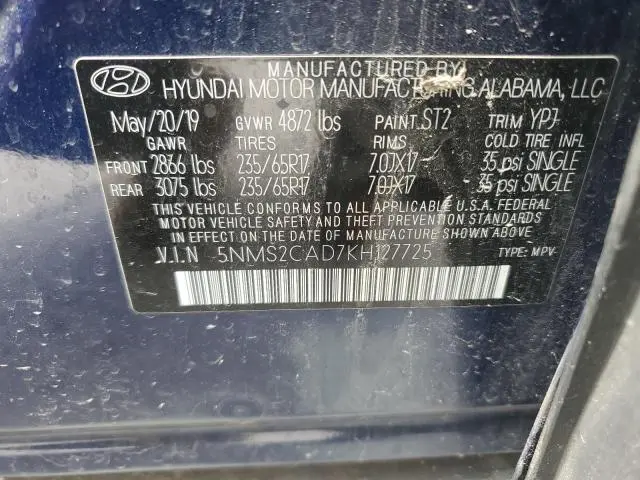 2019 HYUNDAI SANTA FE SE  