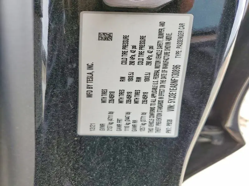 2022 TESLA MODEL 3   