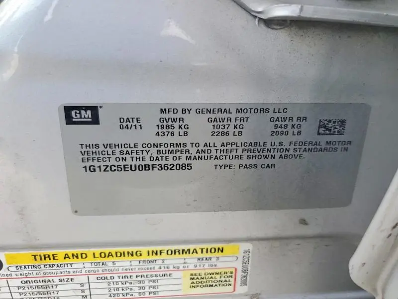 2011 CHEVROLET MALIBU 1LT  