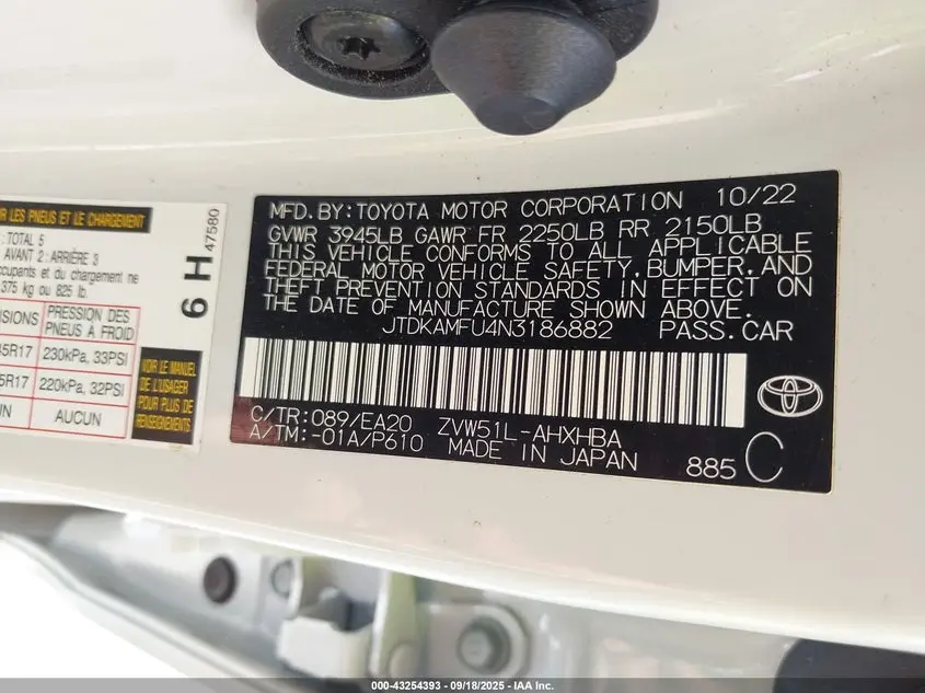 2022 TOYOTA PRIUS XLE