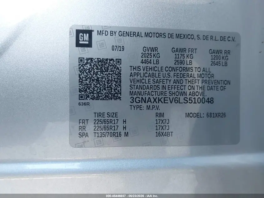 2020 CHEVROLET EQUINOX FWD LT 1.5L TURBO