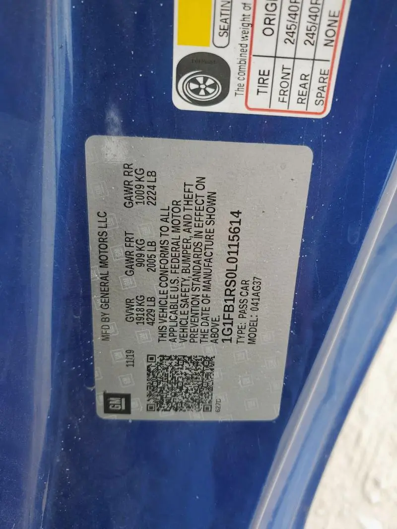 2020 CHEVROLET CAMARO LS  