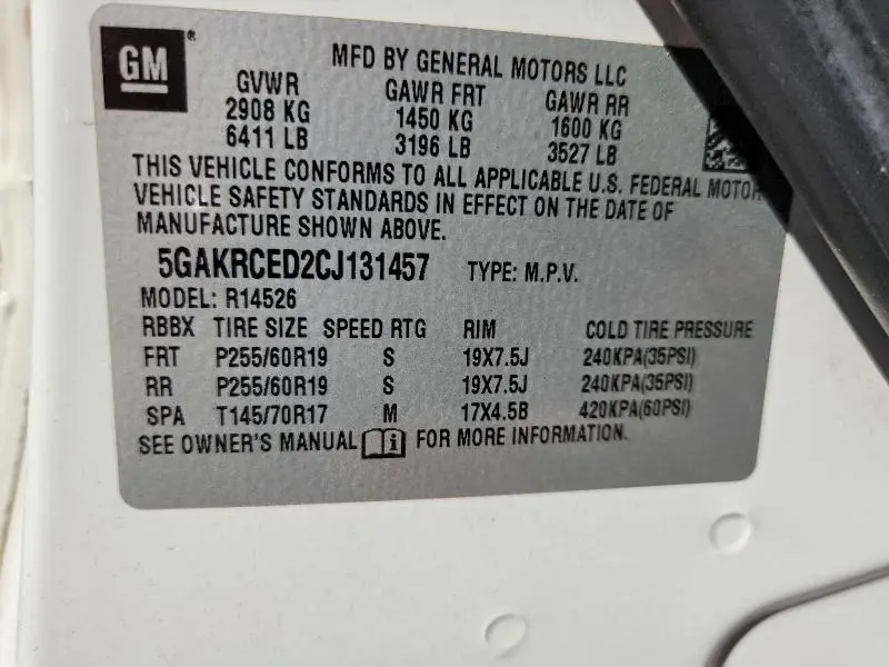 2012 BUICK ENCLAVE   