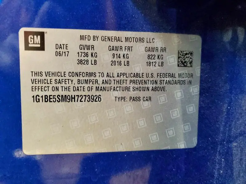 2017 CHEVROLET CRUZE LT  