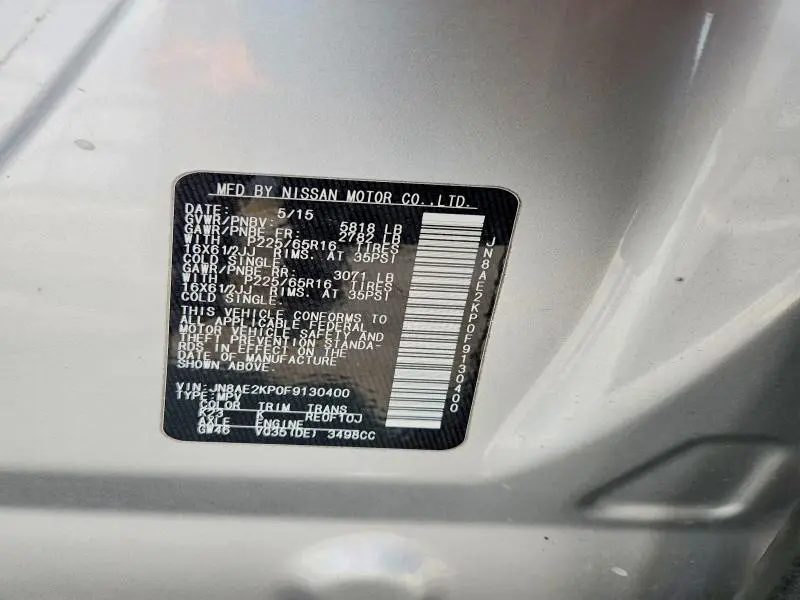 2015 NISSAN QUEST 3.5 S  