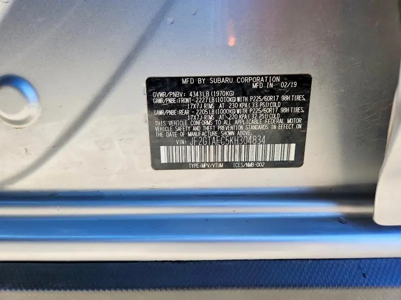 2019 SUBARU CROSSTREK PREMIUM  