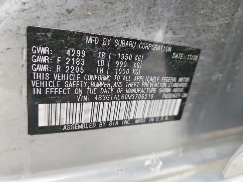 2021 SUBARU IMPREZA SPORT  