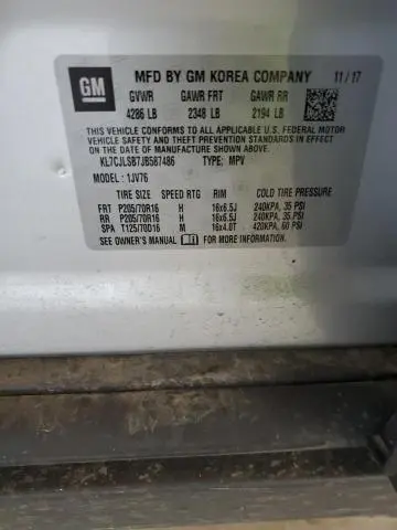 2018 CHEVROLET TRAX 1LT  