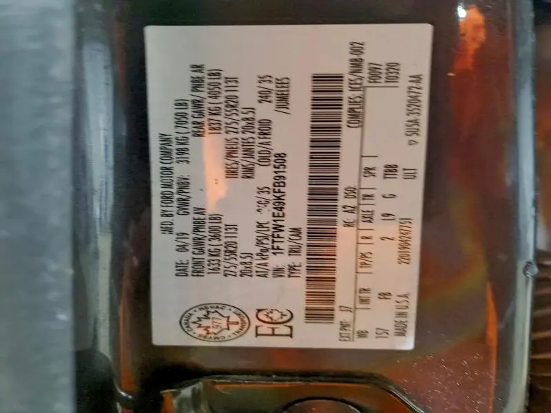 2019 FORD F150 SUPERCREW  