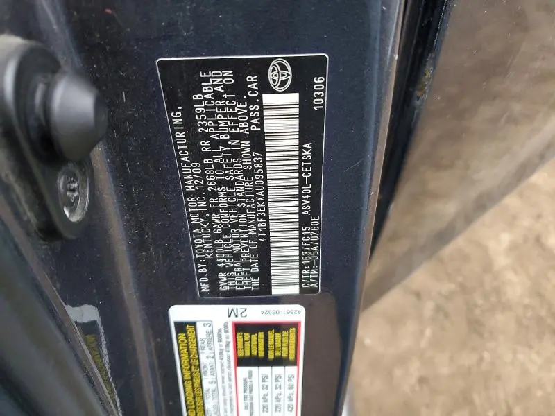 2010 TOYOTA CAMRY SE  