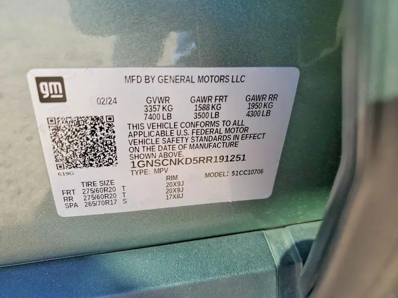 2024 CHEVROLET TAHOE C1500 LT  