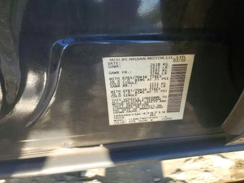 2010 NISSAN FRONTIER SE V6  