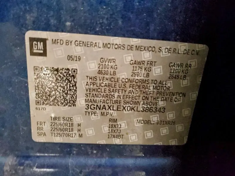 2019 CHEVROLET EQUINOX LT  