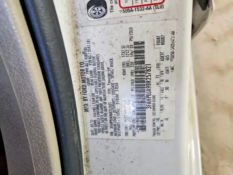 2011 FORD FUSION SEL  