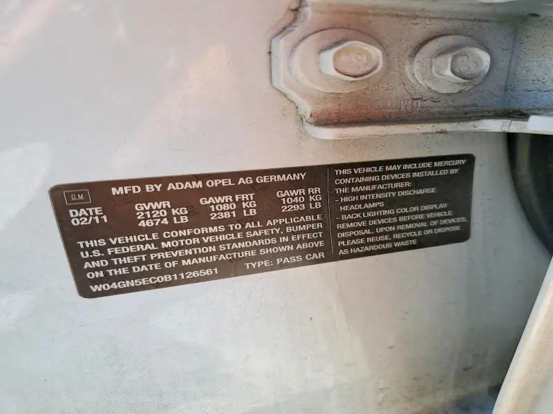 2011 BUICK REGAL   
