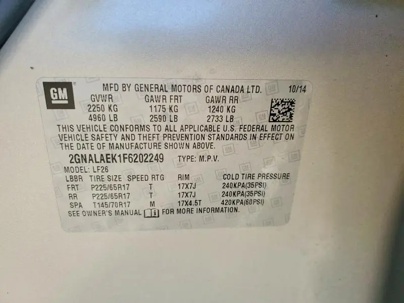 2015 CHEVROLET EQUINOX LS  