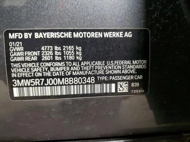2021 BMW 330XI   
