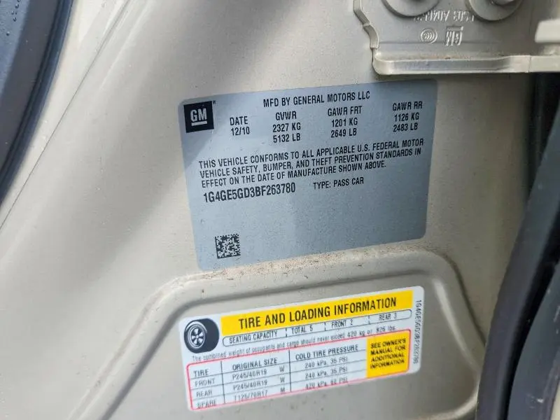 2011 BUICK LACROSSE CXS  
