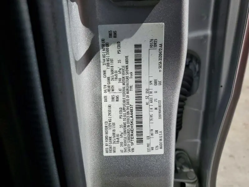 2019 FORD RANGER XL  