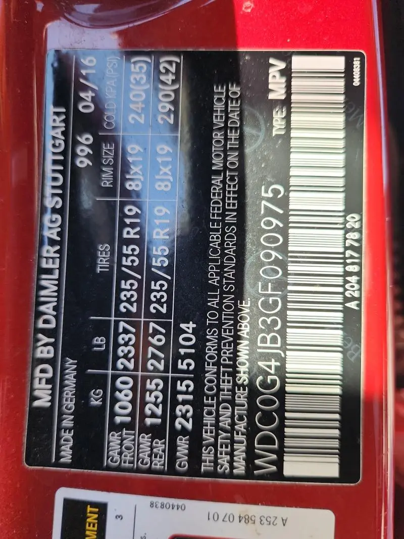 2016 MERCEDES-BENZ GLC 300  