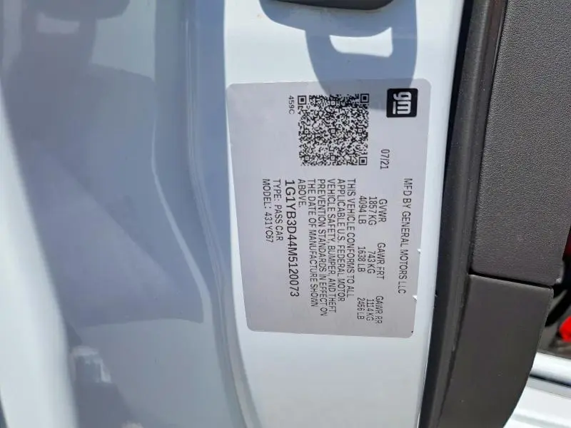 2021 CHEVROLET CORVETTE STINGRAY 2LT  