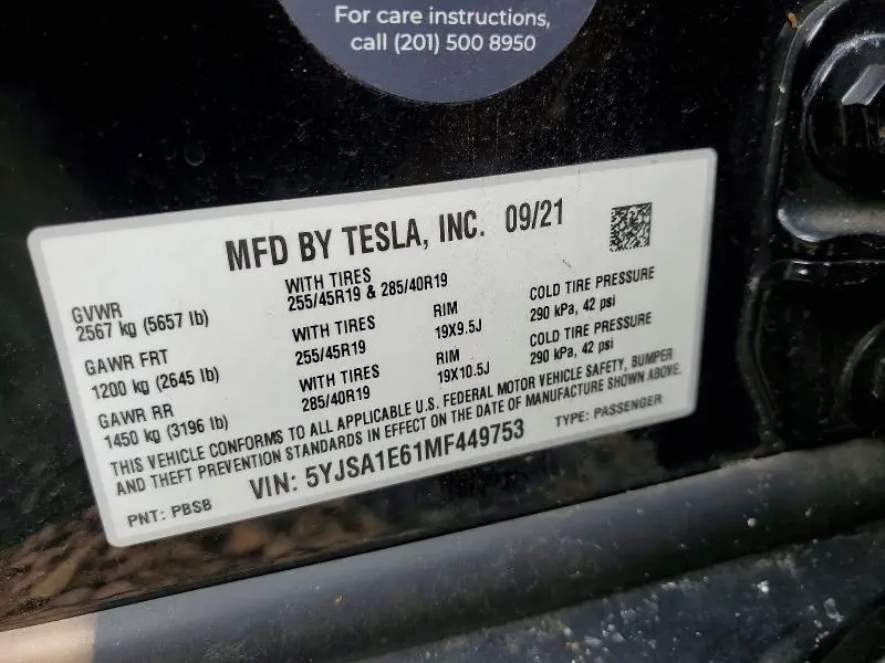 2021 TESLA MODEL S   