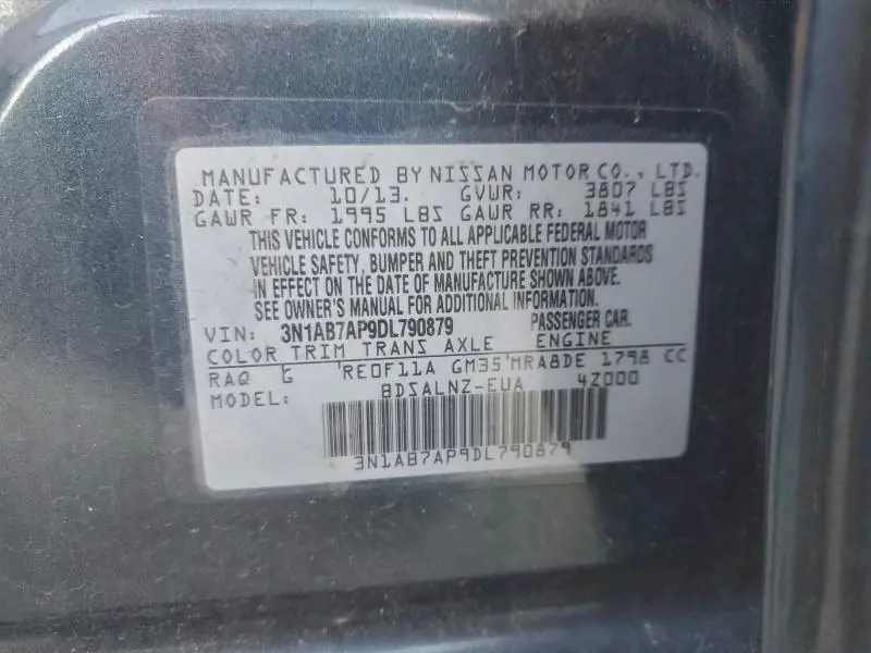 2013 NISSAN SENTRA S  