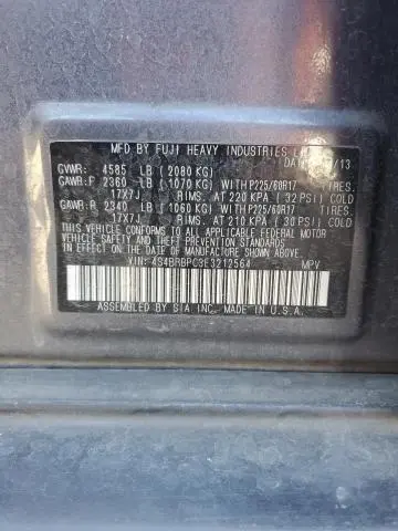 2014 SUBARU OUTBACK 2.5I LIMITED