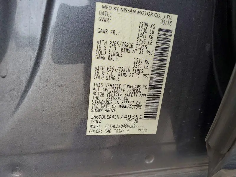 2018 NISSAN FRONTIER DESERT RUNNER  