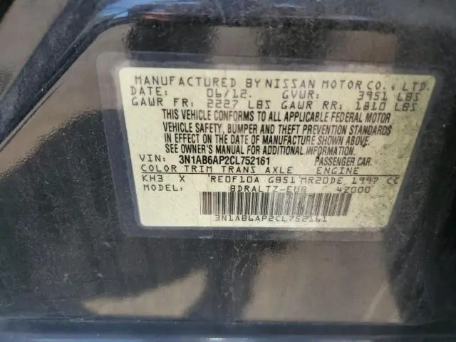 2012 NISSAN SENTRA 2.0  