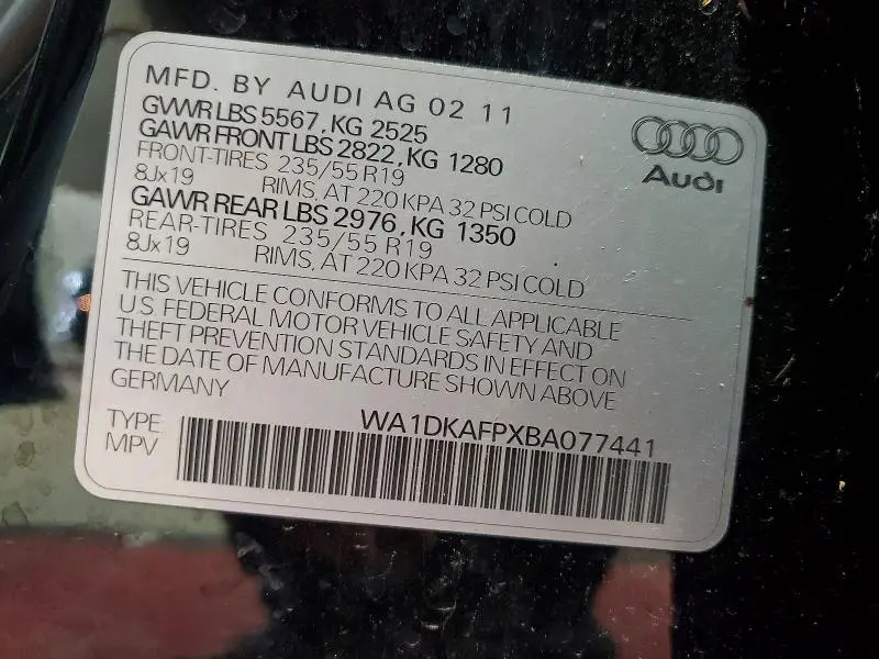 2011 AUDI Q5 PREMIUM PLUS  