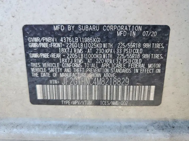 2021 SUBARU CROSSTREK LIMITED  