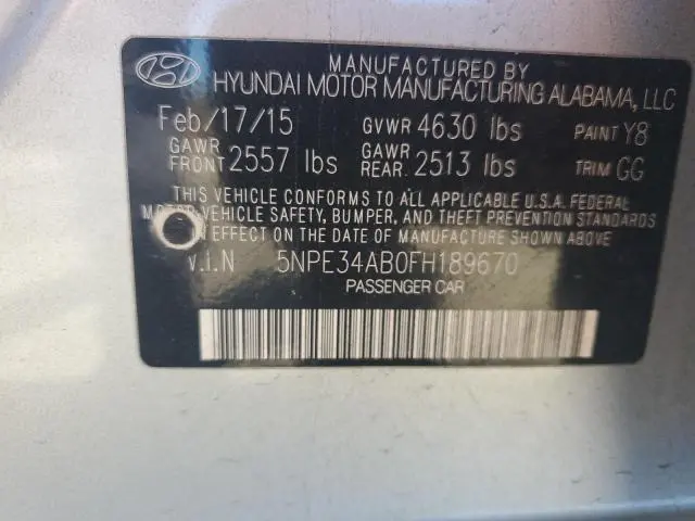 2015 HYUNDAI SONATA SPORT  