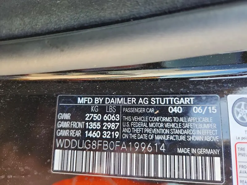 2015 MERCEDES-BENZ S 550 4MATIC  