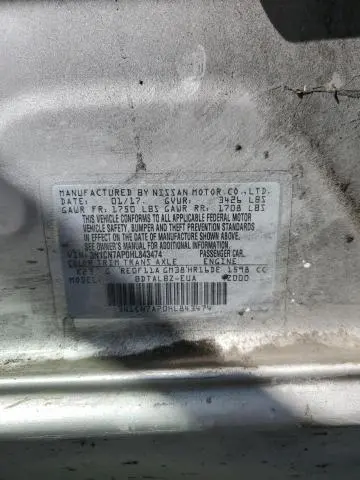 2017 NISSAN VERSA S  
