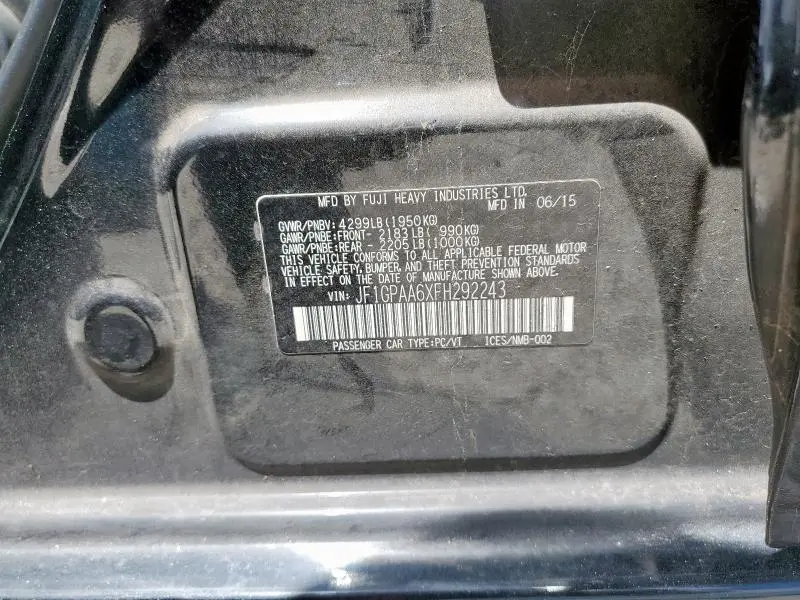 2015 SUBARU IMPREZA