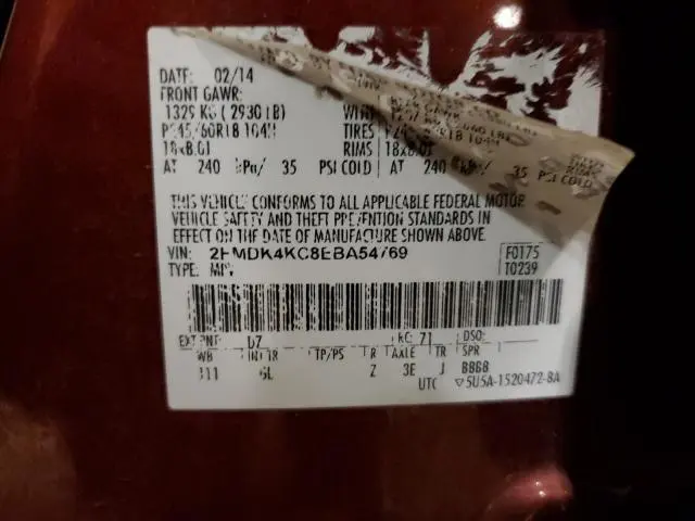 2014 FORD EDGE LIMITED  