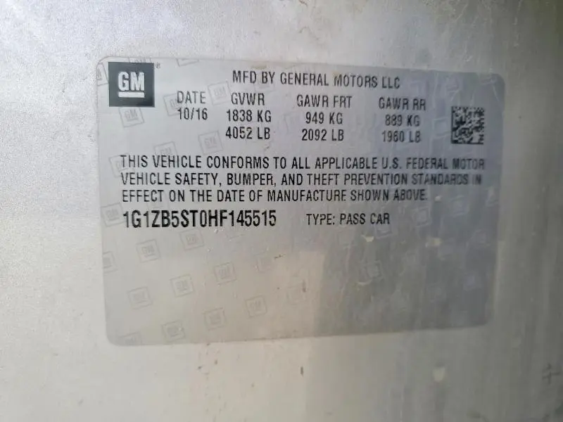 2017 CHEVROLET MALIBU LS  