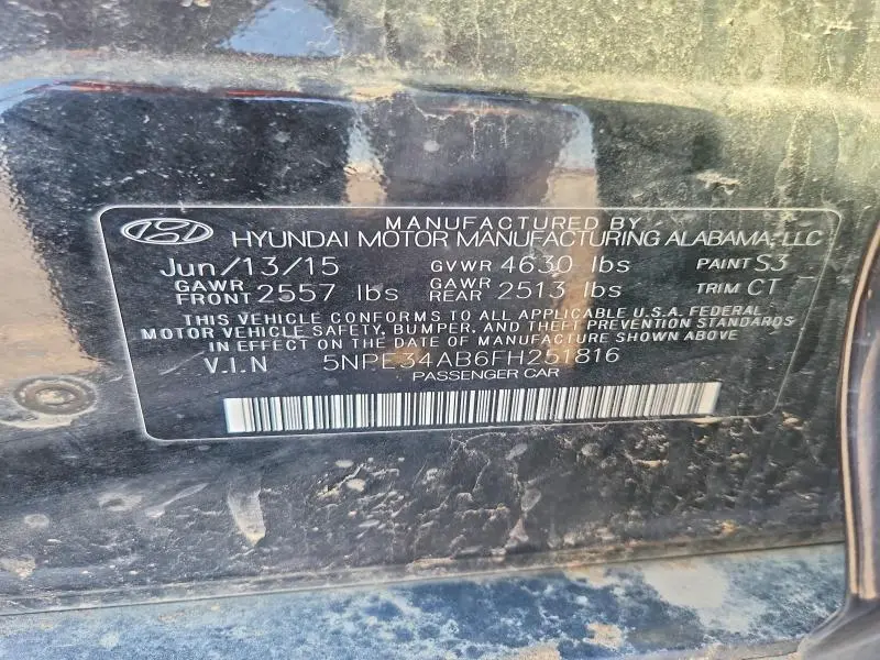 2015 HYUNDAI SONATA LIMITED 2.0T  