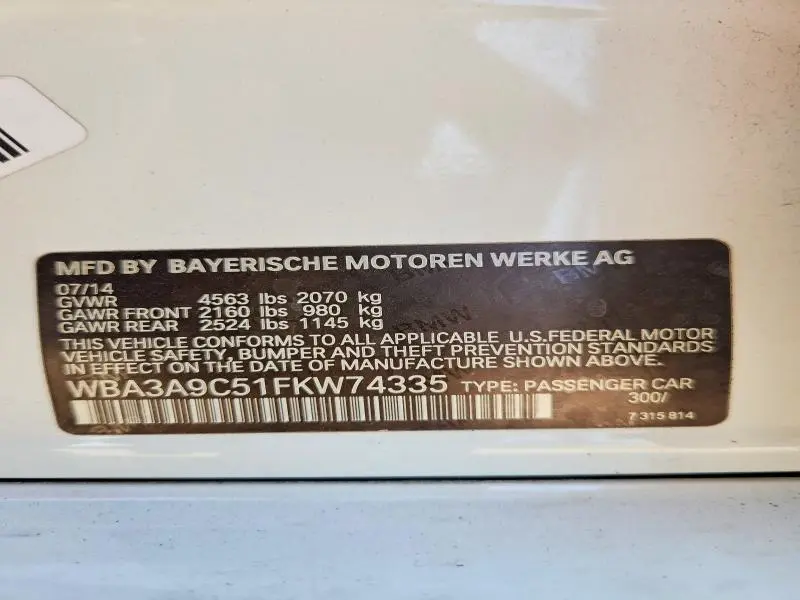 2015 BMW 335 I  