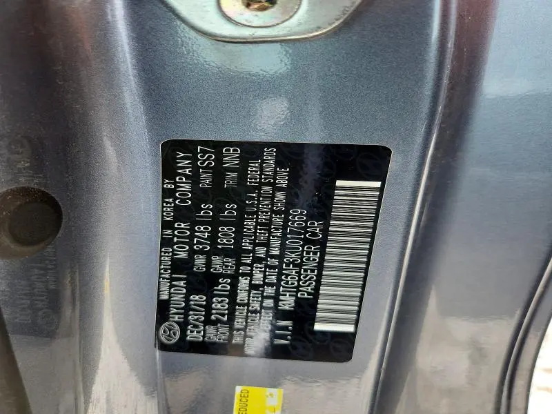 2019 HYUNDAI VELOSTER 2.0L  
