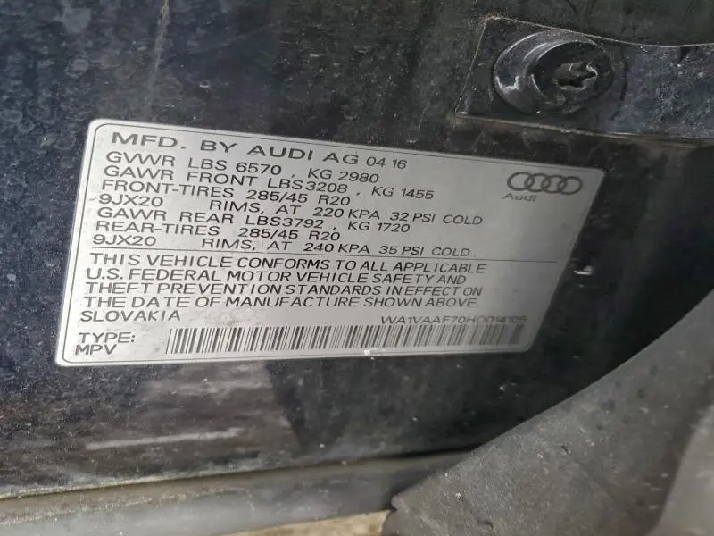 2017 AUDI Q7 PRESTIGE  