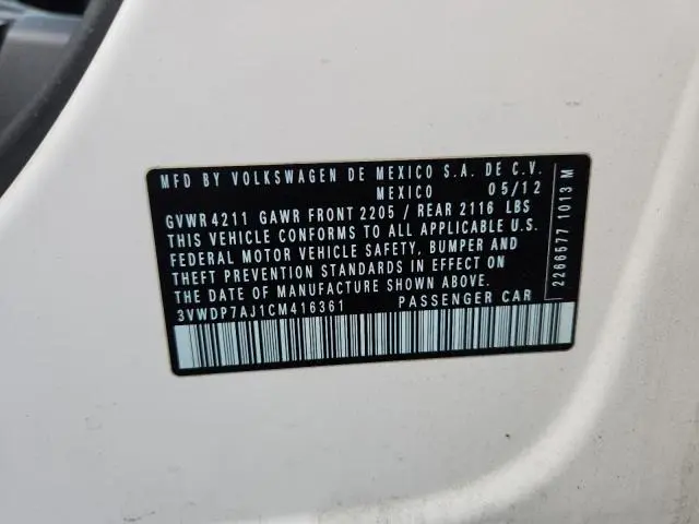 2012 VOLKSWAGEN JETTA SE  