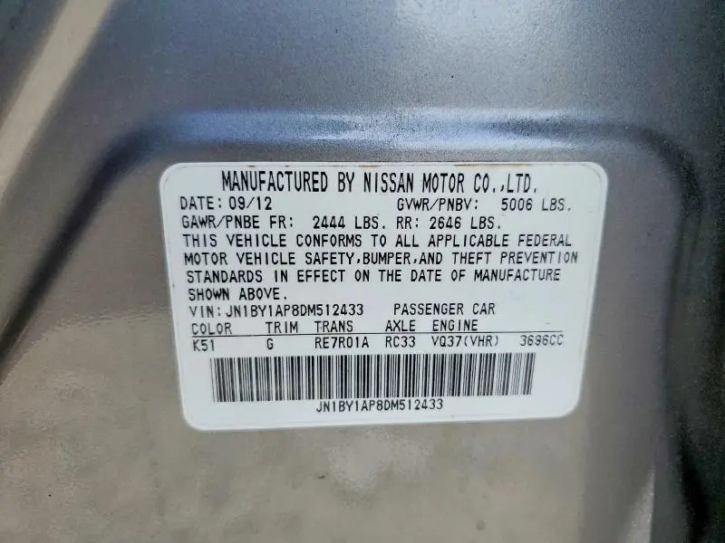 2013 INFINITI M37 BASE  