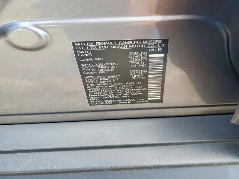 2018 NISSAN ROGUE SV  