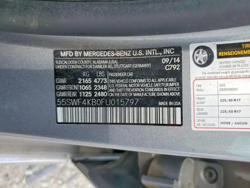 2015 MERCEDES-BENZ C 300 4MATIC  