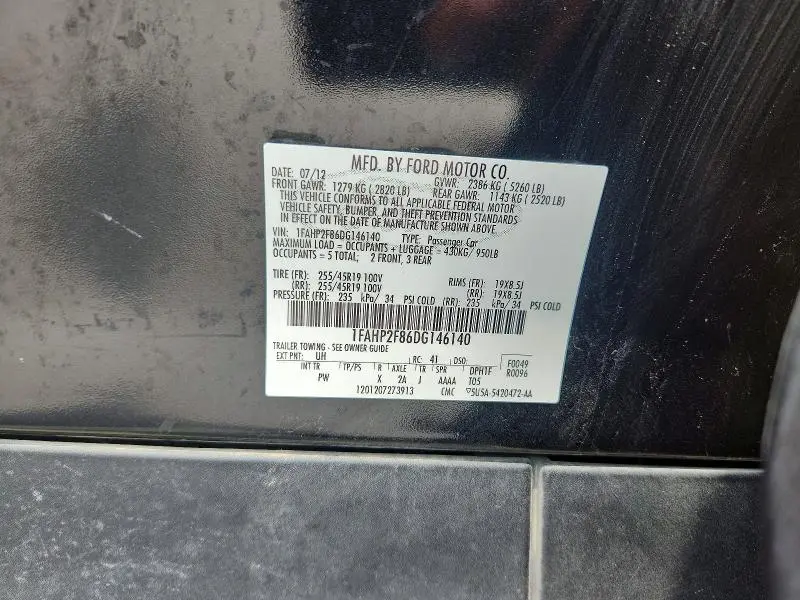 2013 FORD TAURUS LIMITED  