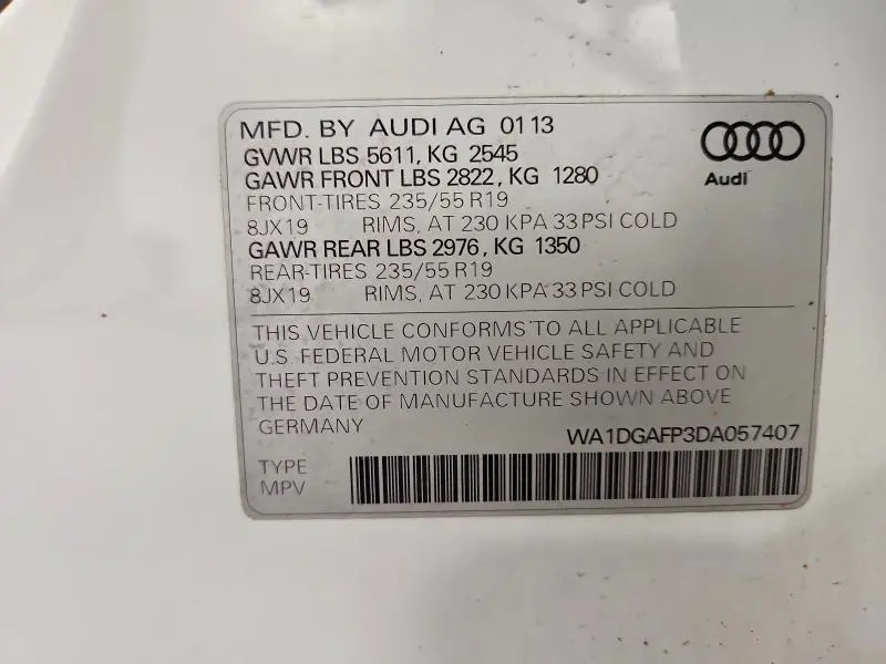 2013 AUDI Q5 PREMIUM PLUS  