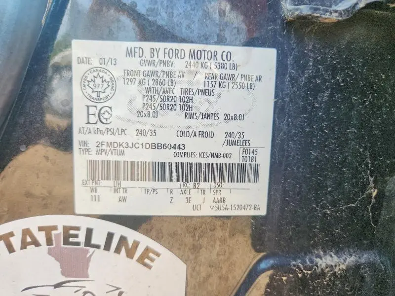 2013 FORD EDGE SEL  